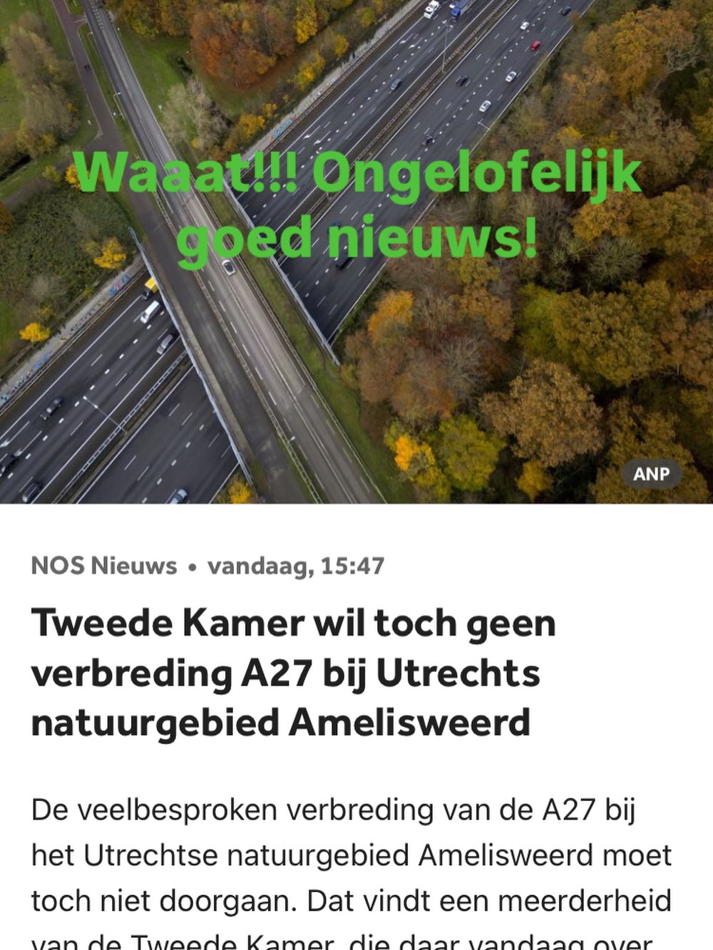 nieuwsbericht nos over A27